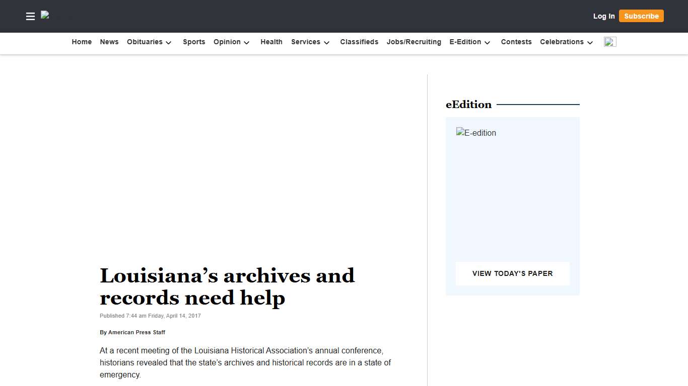 Louisiana’s archives and records need help American Press